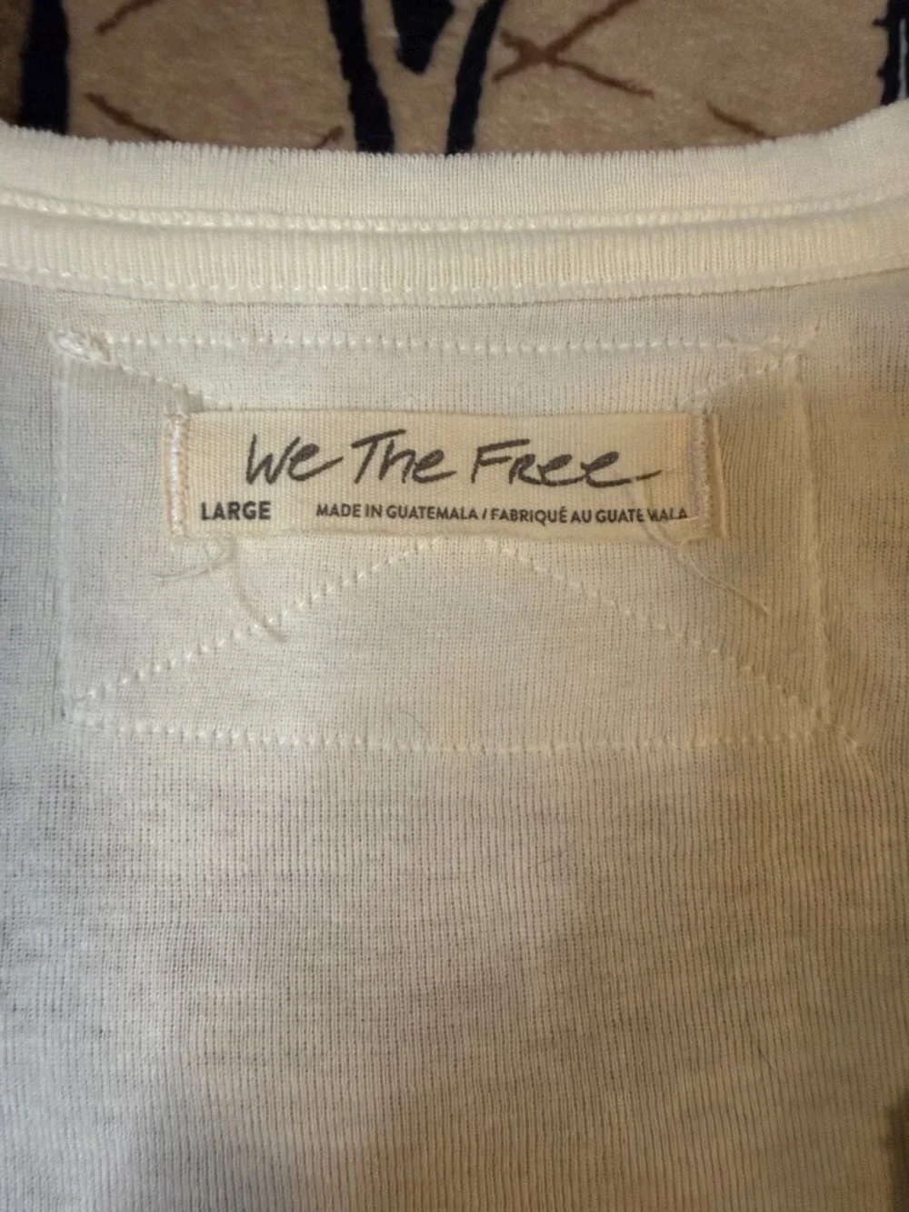 We The Free Ivory Deep V Short Sleeve Tee - Picture 2 of 10